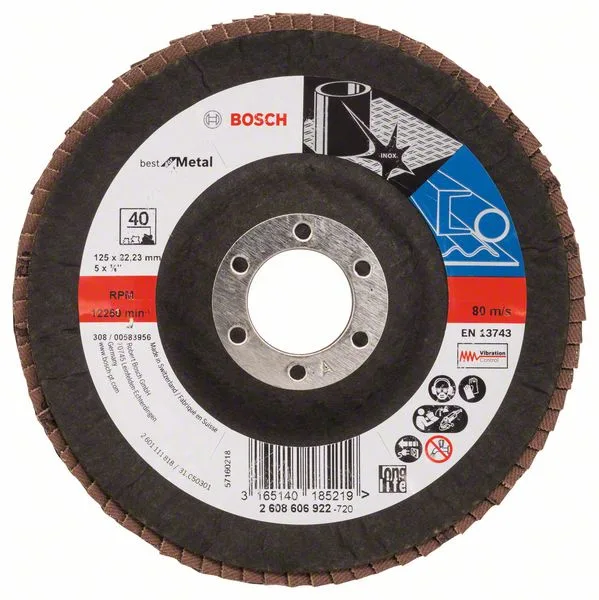 Lamelový brusný kotouč X571, Best for Metal D = 125 mm; K = 40, lomený