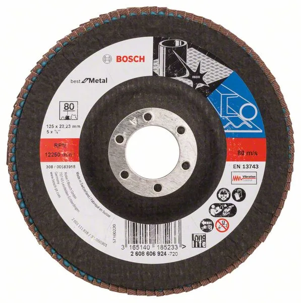 Lamelový brusný kotouč X571, Best for Metal D = 125 mm; K = 80, lomený