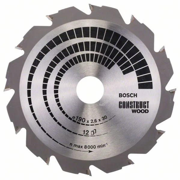 Pilový kotouč Construct Wood 190 x 30 x 2,6 mm; 12 Pilový kotouč Construct Wood 190 x 30 x 2,6 mm; 12