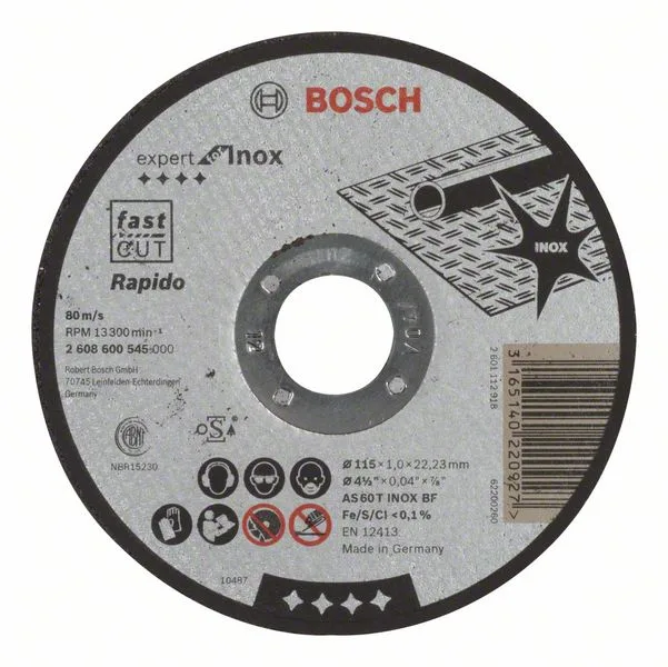 Dělicí kotouč rovný Expert for Inox - Rapido AS 60 T INOX BF, 115 mm, 1,0 mm Dělicí kotouč rovný Expert for Inox - Rapido AS 60 T INOX BF, 115 mm, 1,0 mm