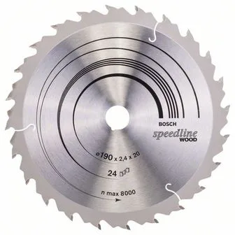 Pilový kotouč Speedline Wood - 190 x 20/16 x 2,6 mm, 24 BOSCH