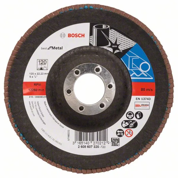 Lamelový brusný kotouč X571, Best for Metal D = 125 mm; K = 120, lomený Lamelový brusný kotouč X571, Best for Metal D = 125 mm; K = 120, lomený