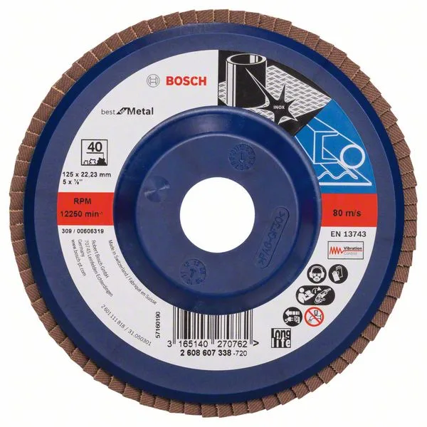 Lamelový brusný kotouč X571, Best for Metal D = 115 mm; K = 60, rovný Lamelový brusný kotouč X571, Best for Metal D = 115 mm; K = 60, rovný