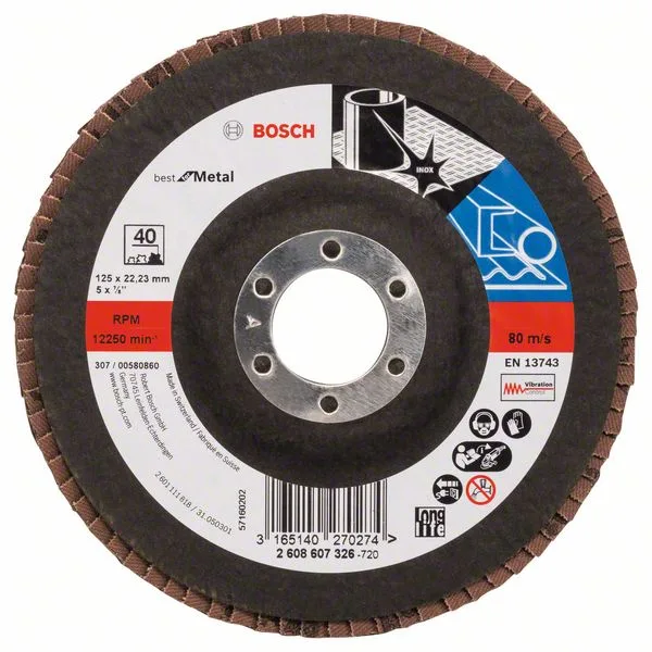 Lamelový brusný kotouč X571, Best for Metal D = 125 mm; K = 40, rovný Lamelový brusný kotouč X571, Best for Metal D = 125 mm; K = 40, rovný
