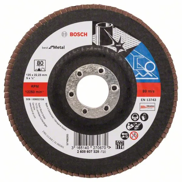 Lamelový brusný kotouč X571, Best for Metal D = 125 mm; K = 80, rovný Lamelový brusný kotouč X571, Best for Metal D = 125 mm; K = 80, rovný