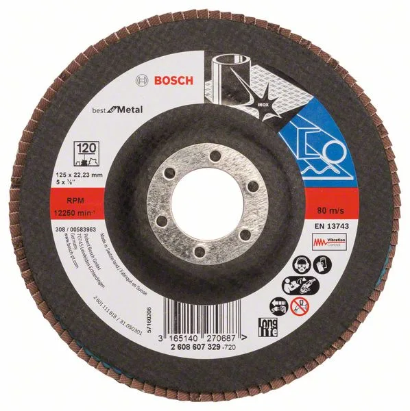 Lamelový brusný kotouč X571, Best for Metal D = 125 mm; K = 120, rovný Lamelový brusný kotouč X571, Best for Metal D = 125 mm; K = 120, rovný
