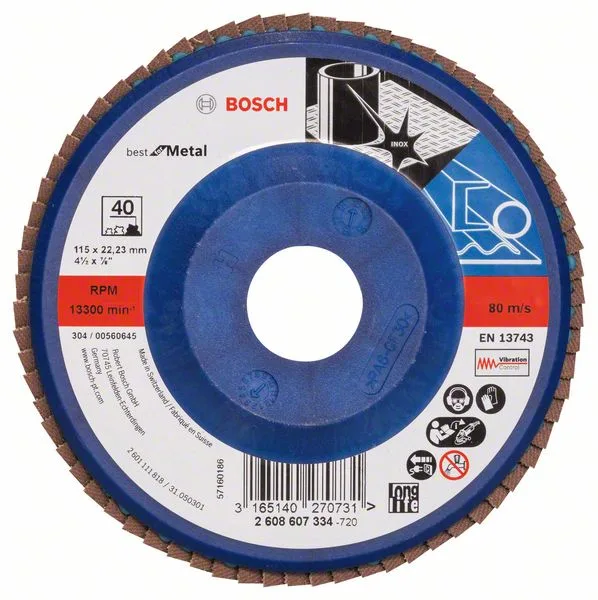 Lamelový brusný kotouč X571, Best for Metal D = 115 mm; K = 40, rovný Lamelový brusný kotouč X571, Best for Metal D = 115 mm; K = 40, rovný