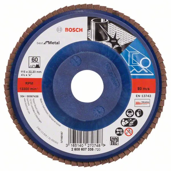 Lamelový brusný kotouč X571, Best for Metal D = 115 mm; K = 60, rovný Lamelový brusný kotouč X571, Best for Metal D = 115 mm; K = 60, rovný