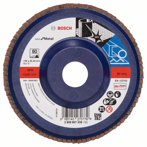 Lamelový brusný kotouč X571, Best for Metal D = 125 mm; K = 60, rovný Lamelový brusný kotouč X571, Best for Metal D = 125 mm; K = 60, rovný