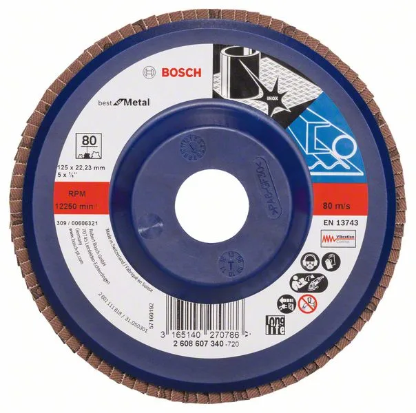 Lamelový brusný kotouč X571, Best for Metal D = 125 mm; K = 80, rovný Lamelový brusný kotouč X571, Best for Metal D = 125 mm; K = 80, rovný