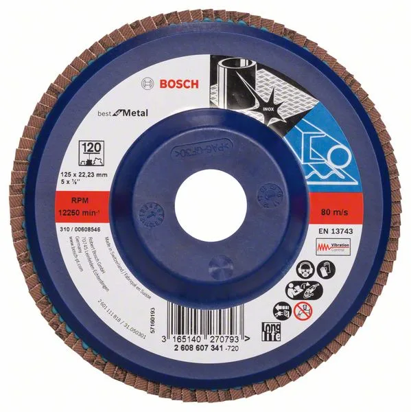 Lamelový brusný kotouč X571, Best for Metal D = 125 mm; K = 120, rovný Lamelový brusný kotouč X571, Best for Metal D = 125 mm; K = 120, rovný