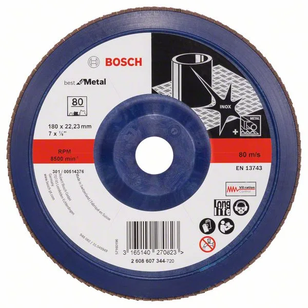 Lamelový brusný kotouč X571, Best for Metal D = 180 mm; K = 80, rovný Lamelový brusný kotouč X571, Best for Metal D = 180 mm; K = 80, rovný
