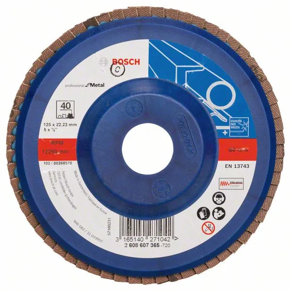 Lamelový brusný kotouč X551, Expert for Metal D = 125 mm; K = 40; rovný