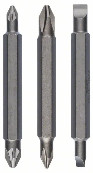 3dílná sada oboustranných čepelí PH1, PZ1, S 0,6x4,5; PH2, PZ2, S 1,0x5,5; 60 mm 3dílná sada oboustranných čepelí PH1, PZ1, S 0,6x4,5; PH2, PZ2, S 1,0x5,5; 60 mm