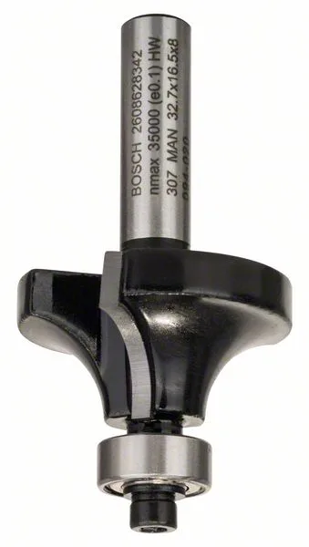Zaoblovací fréza 8 mm, R1 10 mm, L 16,5 mm, G 57 mm Zaoblovací fréza 8 mm, R1 10 mm, L 16,5 mm, G 57 mm