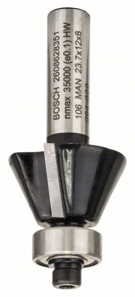 Fazetová/hranová fréza 8 mm, D1 23,7 mm, B 5,5 mm, L 12 mm, G 54 mm, 25° Fazetová/hranová fréza 8 mm, D1 23,7 mm, B 5,5 mm, L 12 mm, G 54 mm, 25°