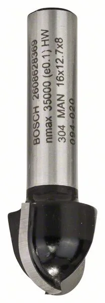 Žlábkovací fréza 8 mm, R1 8 mm, D 16 mm, L 12,4 mm, G 45 mm Žlábkovací fréza 8 mm, R1 8 mm, D 16 mm, L 12,4 mm, G 45 mm
