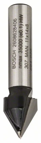 Drážkovací fréza tvaru V 8 mm, D1 11 mm, L 14 mm, G 45 mm, 60°