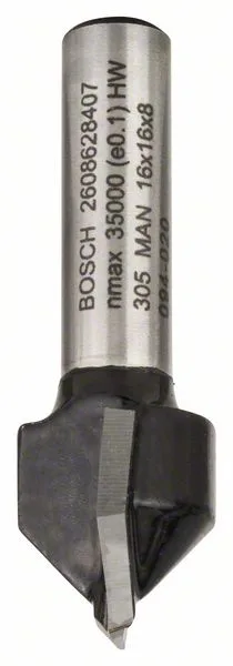Drážkovací fréza tvaru V 8 mm, D1 16 mm, L 16 mm, G 45 mm, 90° Drážkovací fréza tvaru V 8 mm, D1 16 mm, L 16 mm, G 45 mm, 90°