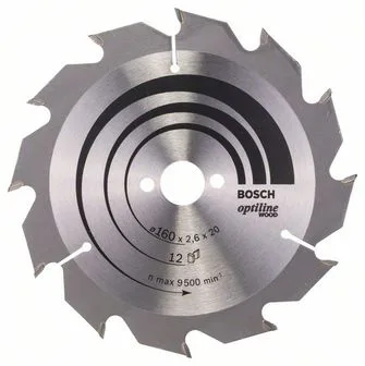 Pilový kotouč Optiline Wood - 160 x 20/16 x 2,6 mm, 12 BOSCH Pilový kotouč Optiline Wood - 160 x 20/16 x 2,6 mm, 12 BOSCH