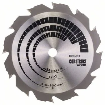 Pilový kotouč Construct Wood - 184 x 16 x 2,6 mm, 12 BOSCH Pilový kotouč Construct Wood - 184 x 16 x 2,6 mm, 12 BOSCH