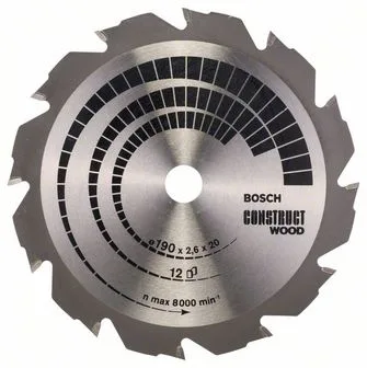 Pilový kotouč Construct Wood - 190 x 20/16 x 2,6 mm, 12 BOSCH Pilový kotouč Construct Wood - 190 x 20/16 x 2,6 mm, 12 BOSCH