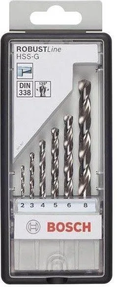 Sada vrtáků do kovu Robust Line HSS-G, 6dílná, 135° 2; 3; 4; 5; 6; 8 mm, 135° Sada vrtáků do kovu Robust Line HSS-G, 6dílná, 135° 2; 3; 4; 5; 6; 8 mm, 135°