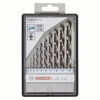 Sada vrtáků do kovu Robust Line HSS-G, 10dílná, 135° 1; 2; 3; 4; 5; 6; 7; 8; 9; 10 mm, 135° Sada vrtáků do kovu Robust Line HSS-G, 10dílná, 135° 1; 2; 3; 4; 5; 6; 7; 8; 9; 10 mm, 135°