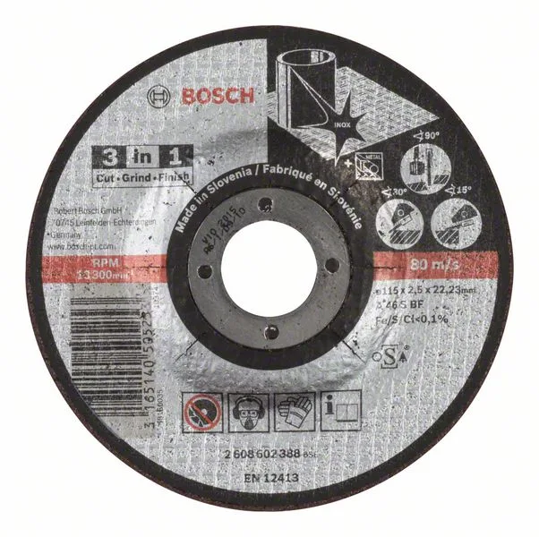 Dělicí kotouč 3 v 1 A 46 S BF, 115 mm, 2,5 mm Dělicí kotouč 3 v 1 A 46 S BF, 115 mm, 2,5 mm