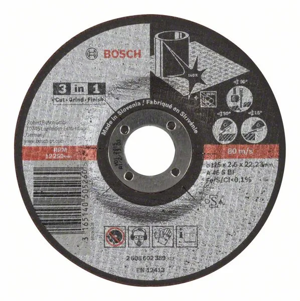 Dělicí kotouč 3 v 1 A 46 S BF, 125 mm, 2,5 mm Dělicí kotouč 3 v 1 A 46 S BF, 125 mm, 2,5 mm