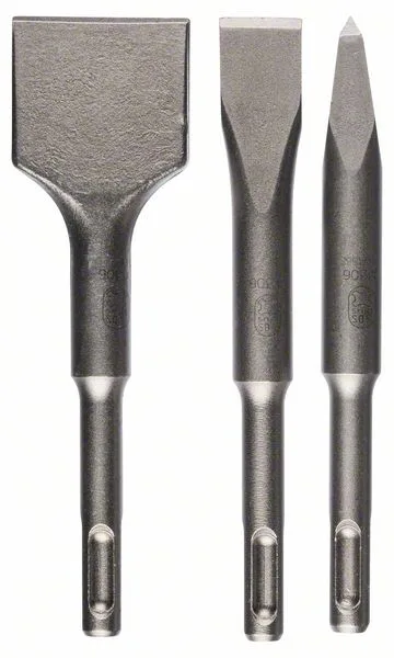 3dílná sada krátkých sekáčů SDS-plus 140; 140x20;140x40 mm 3dílná sada krátkých sekáčů SDS-plus 140; 140x20;140x40 mm