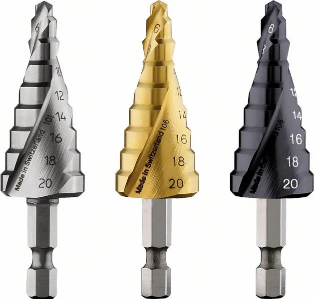 Stupňovité vrtáky HSS-TiN 4 - 20 mm, 70,5 mm Stupňovité vrtáky HSS-TiN 4 - 20 mm, 70,5 mm