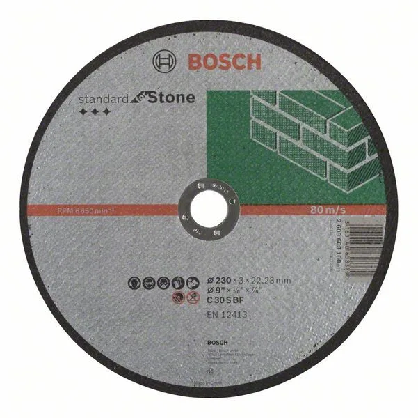 Dělící kotouč kámen Standard, 230x3x22.23 mm rovný
