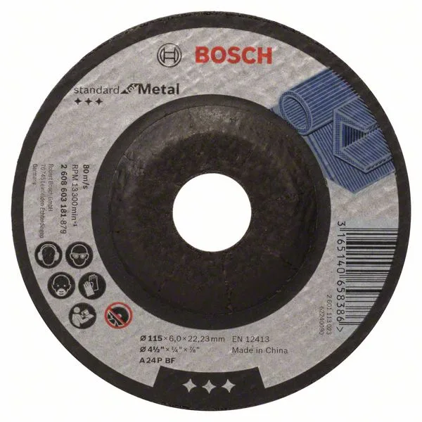 Hrubovací kotouč profilovaný Standard for Metal A 24 P BF, 115 mm, 22,23 mm, 6,0 mm Hrubovací kotouč profilovaný Standard for Metal A 24 P BF, 115 mm, 22,23 mm, 6,0 mm