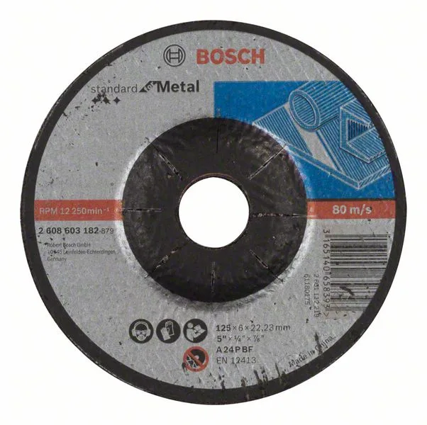 Hrubovací kotouč profilovaný Standard for Metal A 24 P BF, 125 mm, 22,23 mm, 6,0 mm Hrubovací kotouč profilovaný Standard for Metal A 24 P BF, 125 mm, 22,23 mm, 6,0 mm