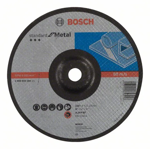 Hrubovací kotouč profilovaný Standard for Metal A 24 P BF, 230 mm, 22,23 mm, 6,0 mm Hrubovací kotouč profilovaný Standard for Metal A 24 P BF, 230 mm, 22,23 mm, 6,0 mm