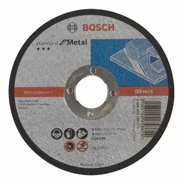 Dělicí kotouč rovný Standard for Metal A 30 S BF, 115 mm, 22,23 mm, 2,5 mm Dělicí kotouč rovný Standard for Metal A 30 S BF, 115 mm, 22,23 mm, 2,5 mm
