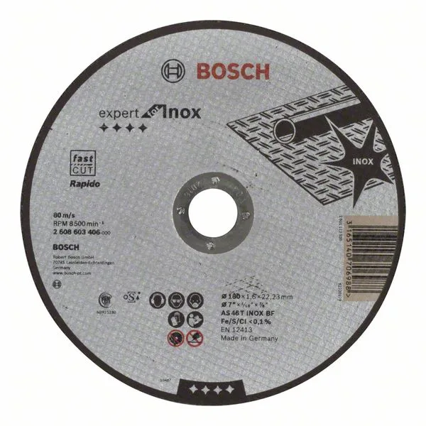 Dělicí kotouč rovný Expert for Inox - Rapido AS 46 T INOX BF, 180 mm, 1,6 mm Dělicí kotouč rovný Expert for Inox - Rapido AS 46 T INOX BF, 180 mm, 1,6 mm