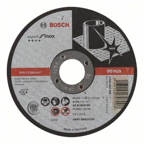 Dělicí kotouč rovný Expert for Inox AS 30 S INOX BF, 115 mm, 3,0 mm Dělicí kotouč rovný Expert for Inox AS 30 S INOX BF, 115 mm, 3,0 mm