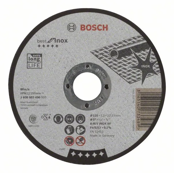 Dělicí kotouč rovný Best for Inox A 46 V INOX BF, 125 mm, 1,5 mm Dělicí kotouč rovný Best for Inox A 46 V INOX BF, 125 mm, 1,5 mm