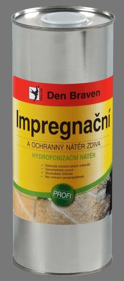 Impregnační a ochranný nátěr zdiva PROFI 1l transparentní Den Braven Impregnační a ochranný nátěr zdiva PROFI 1l transparentní Den Braven