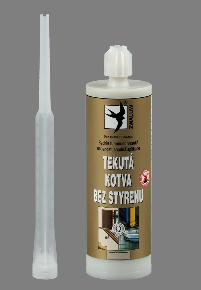 Tekutá kotva bez styrenu / polyesterová pryskyřice bez styrenu 380ml šedá Den Braven Tekutá kotva bez styrenu / polyesterová pryskyřice bez styrenu 380ml šedá Den Braven