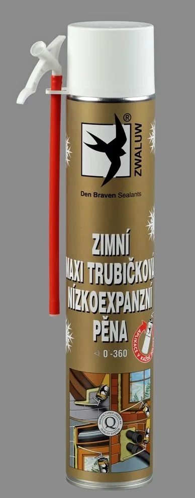 nízkoexpanzní pěna zimní maxi trubičková do -15°C 825ml žlutá Den Braven nízkoexpanzní pěna zimní maxi trubičková do -15°C 825ml žlutá Den Braven